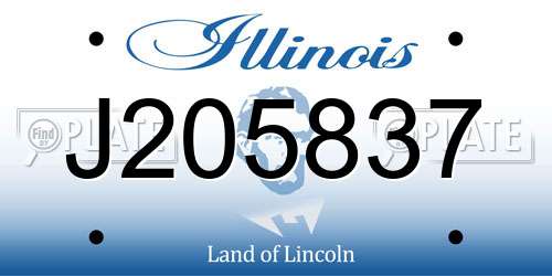 J205837 Illinois License Plate