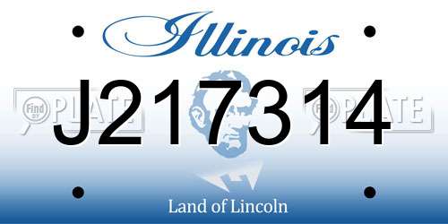 J217314 Illinois License Plate