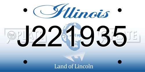 J221935 Illinois License Plate