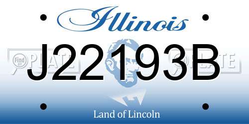 J22193B Illinois License Plate