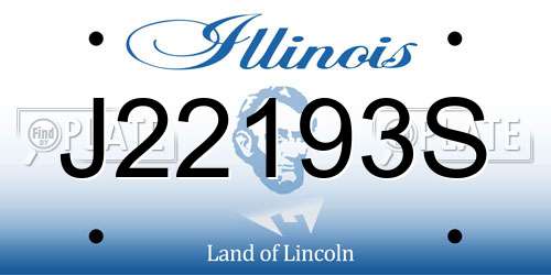 J22193S Illinois License Plate