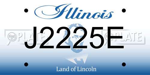 J2225E Illinois License Plate