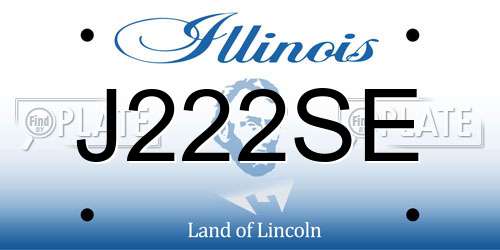 J222SE Illinois License Plate