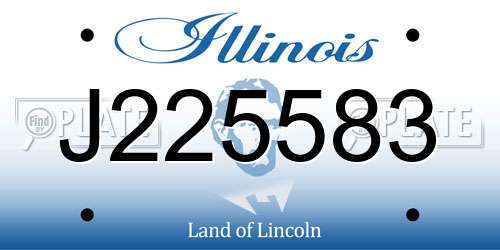 J225583 Illinois License Plate