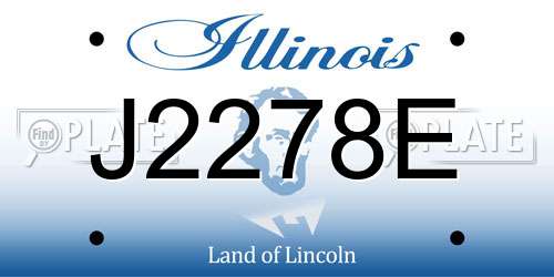 J2278E Illinois License Plate