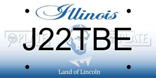 J22TBE Illinois License Plate