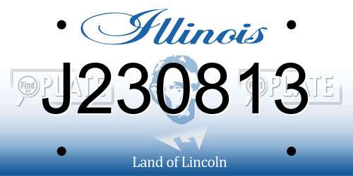 J230813 Illinois License Plate