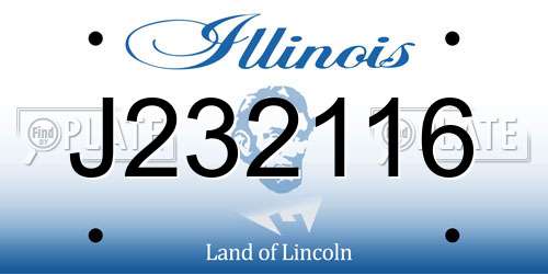J232116 Illinois License Plate