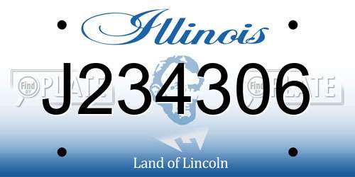 J234306 Illinois License Plate