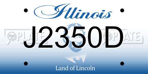J2350D Illinois License Plate