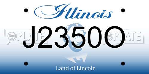 J2350O Illinois License Plate
