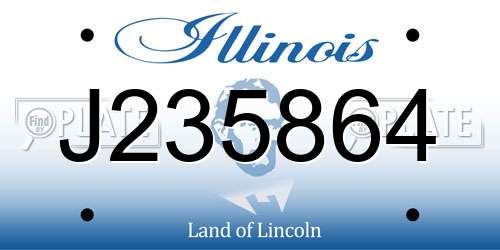 J235864 Illinois License Plate