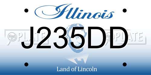 J235DD Illinois License Plate
