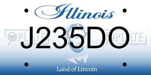 J235DO Illinois License Plate