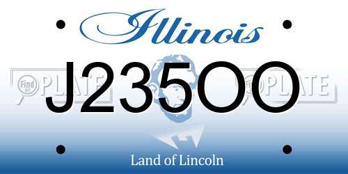 J235OO Illinois License Plate
