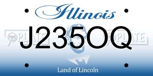 J235OQ Illinois License Plate