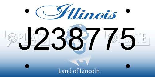 J238775 Illinois License Plate
