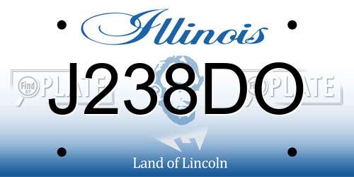 J238DO Illinois License Plate