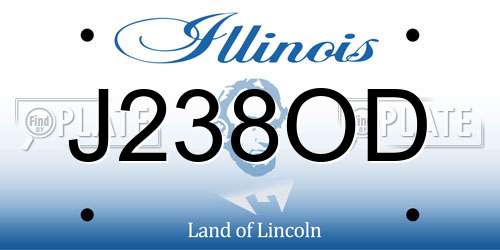 J238OD Illinois License Plate