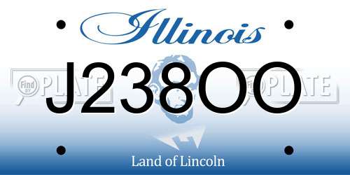 J238OO Illinois License Plate