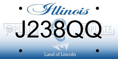 J238QQ Illinois License Plate