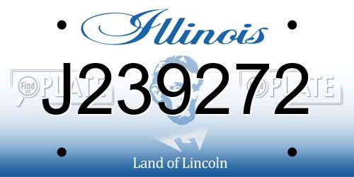 J239272 Illinois License Plate