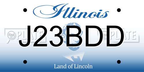 J23BDD Illinois License Plate