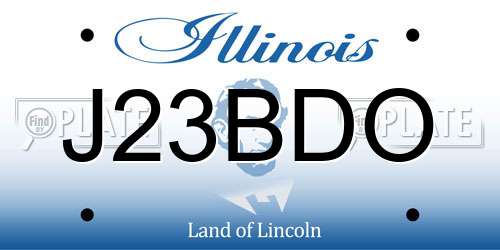 J23BDO Illinois License Plate