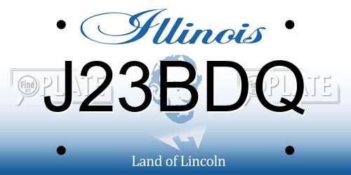 J23BDQ Illinois License Plate