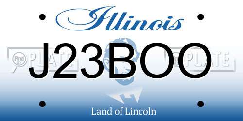 J23BOO Illinois License Plate