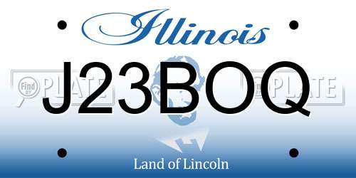 J23BOQ Illinois License Plate
