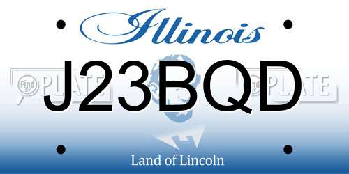 J23BQD Illinois License Plate