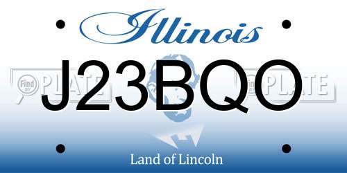 J23BQO Illinois License Plate