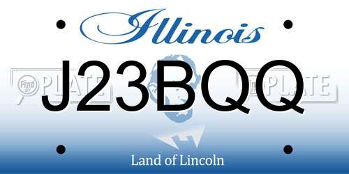 J23BQQ Illinois License Plate
