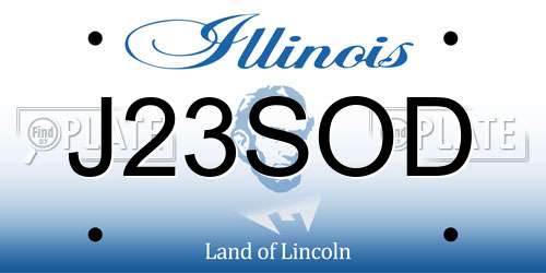 J23SOD Illinois License Plate