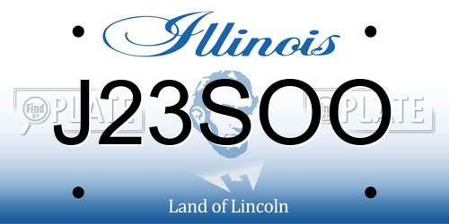 J23SOO Illinois License Plate