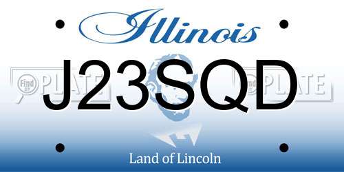 J23SQD Illinois License Plate