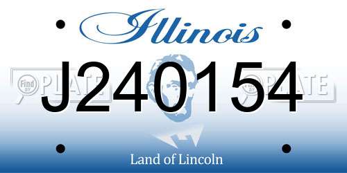 J240154 Illinois License Plate