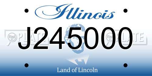 J245000 Illinois License Plate