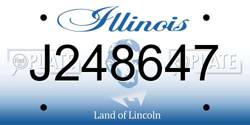 J248647 Illinois License Plate