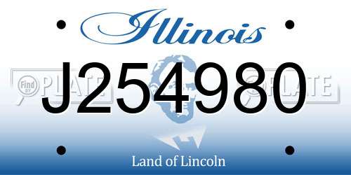 J254980 Illinois License Plate