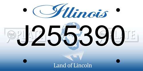 J255390 Illinois License Plate