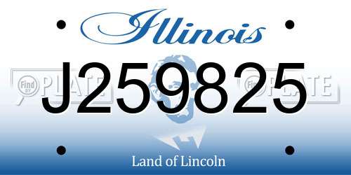 J259825 Illinois License Plate