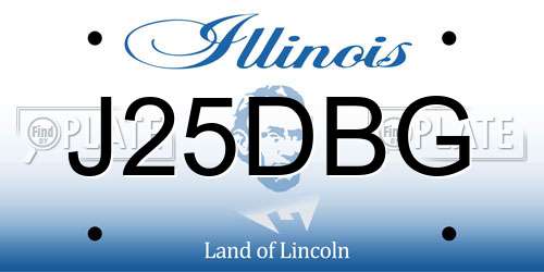 J25DBG Illinois License Plate