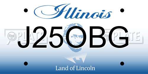 J25OBG Illinois License Plate