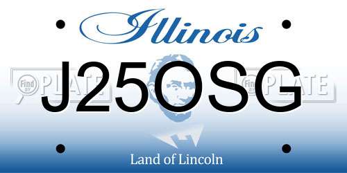 J25OSG Illinois License Plate