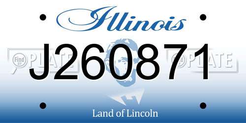 J260871 Illinois License Plate