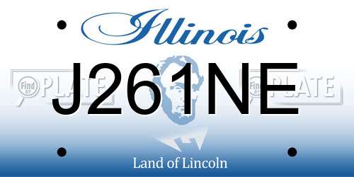 J261NE Illinois License Plate