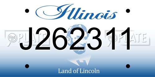 J262311 Illinois License Plate