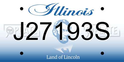 J27193S Illinois License Plate